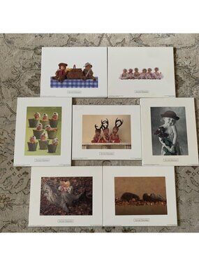 Vintage Anne Geddes Baby Wall Plaque Lot of 7 1990s Mounted Prints Nursery